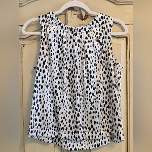 Nine West Black and White Spotted Blouse